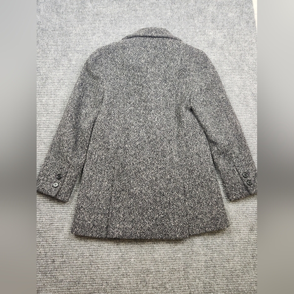 J CREW Women's PEACOAT Gray Black FLECKED Wool Blend Heavy Size Small Petite - Picture 11 of 14